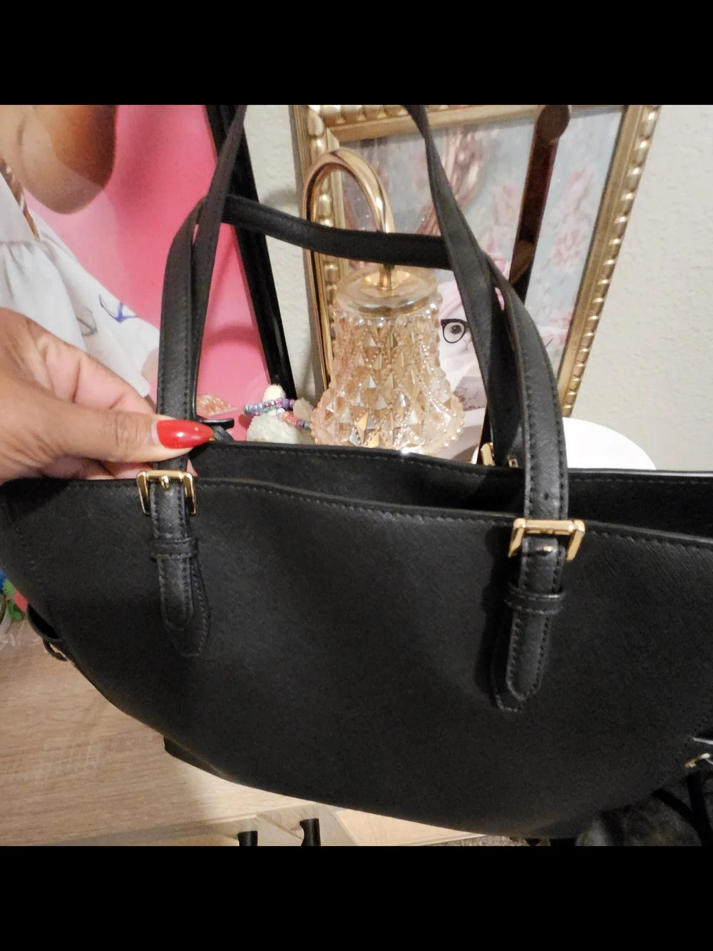 Michael Kors Black Saffiano Leather Tote Bag - Picture 5 of 12